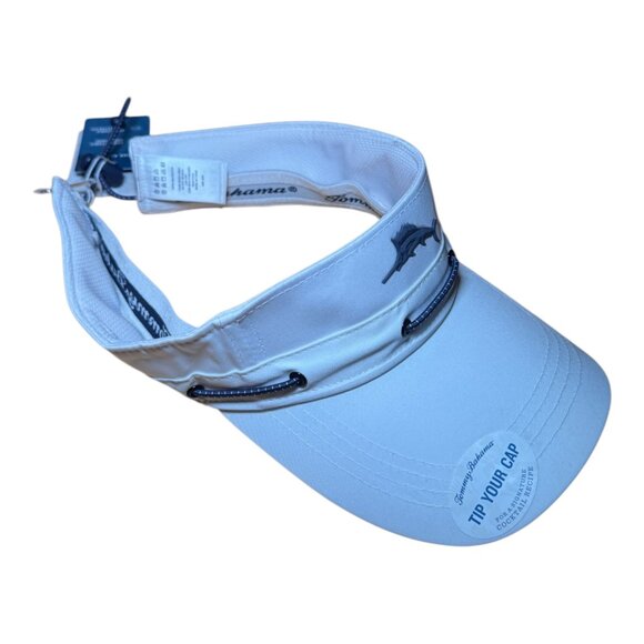 Tommy Bahama White Mens Womens Unisex Visor Hat Cap Marlin Tip Your Cap New - Picture 2 of 3
